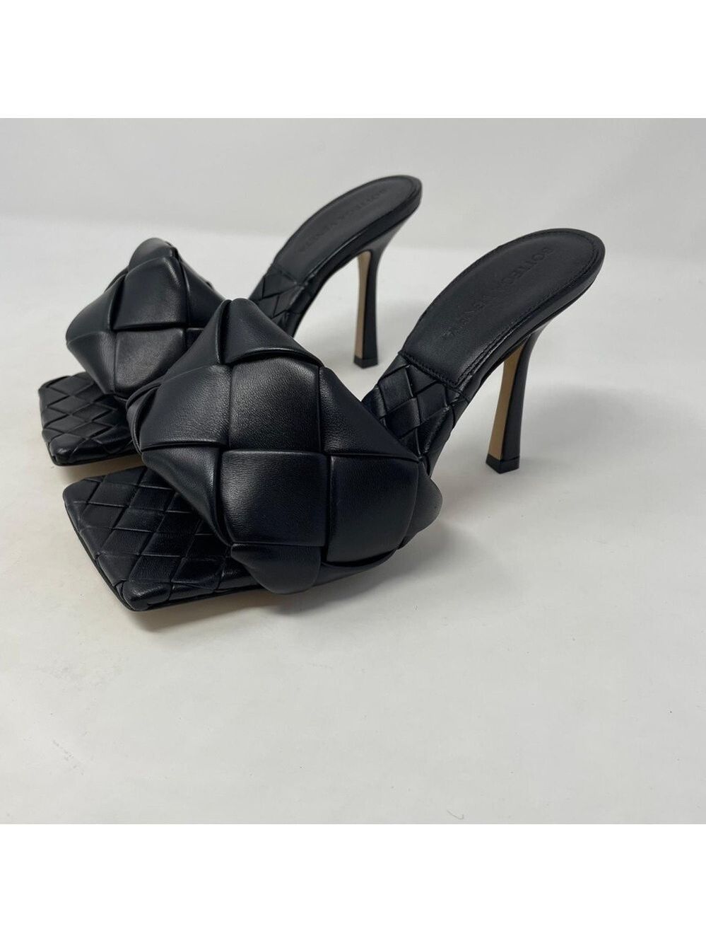 Bottega Veneta Lido intrecciato Leather Heeled Mule Sandals - NWT - Picture 9 of 15